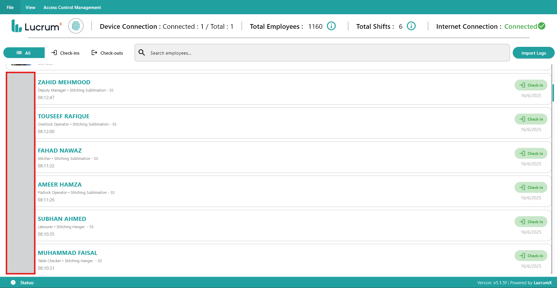 Lucrum Access Control - Biometric integration