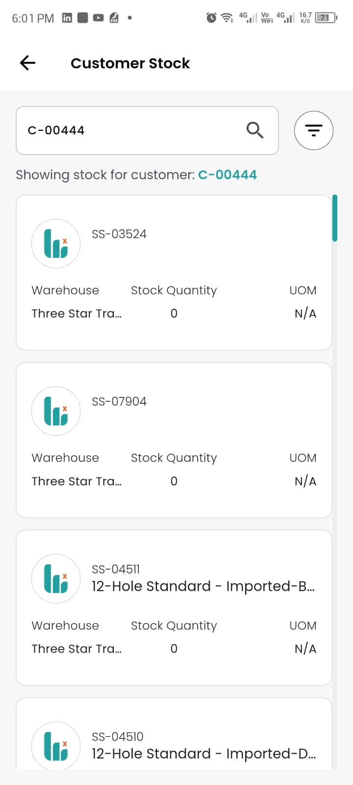 Customer Stock Management